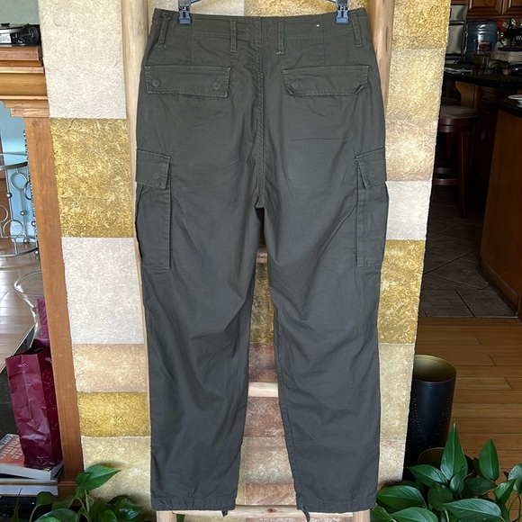 H&M Women’s 100% Cotton Utility Cargo High Rise Loose Fitted Pants With Pockets - Picture 4 of 9